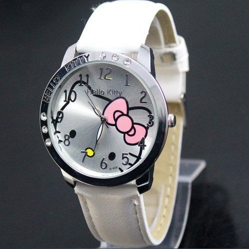 Hello Kitty Large Face Quartz Watch-white Band