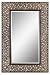 Uttermost 13767 Nanala Large Decorative Mirror, Antiqued Silver Leaf/Dark Mahogany Brown Accent Finish with Beveled Glass