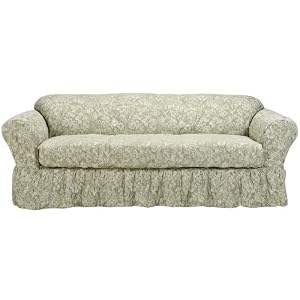 Simply Shabby Chic® Floral Jacquard Sofa Slipcover - Green