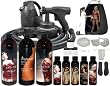 Complete Turbo Tan Deluxe (Model T75) Professional Sunless HVLP Turbine Spray Tanning System with 1 Quart of Pre-Tan Body Prep Spray Solution, 1 Quart of 12% DHA Sunless Tanning Solution with DARK Bronzer, 1 Quart of Post-Tan Spray Solution, 5 Solution Variety Pack (4 oz Bottles), Spray Tanning Tent Booth, and Full Tanning Accessories Kit