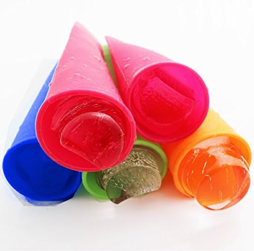 Ftonda BPA free Mighty Pops, food degree FDA Silicone Popsicle mold set- 8 inch long Ice Pop Molds - 6 Pack 6 colors