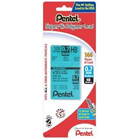 Pentel Super High-Polymer Lead, 0.7mm Lead Size, Tube of 12, 12 Tubes per Order (50BPHB-K6)