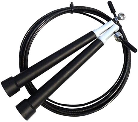 Damcn Jump Rope - Blazing Fast Rope for Endurance training for Sports like Cross Fitness/Boxing/MMA/Martial Arts or Just Staying Fit - Fully Adjustable to Fit Men, Women and Children(Black)