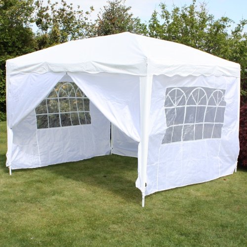 ANDES 3M X 3M FOLDING POP-UP GAZEBO + WALLS GARDEN PARTY TENT MARQUEE WHITE