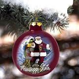 NCAA Mississippi State Bulldogs Hand-Painted Art-Glass Ornament
