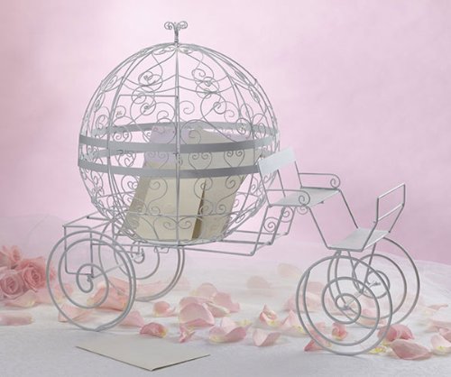 Fairy Tale White Coach Wedding Card Holder Box