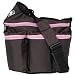 Diaper Diva Diaper Bag Brown with Pink Zippers
