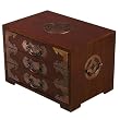 Handmade Decorative Brass & Wood Jewelry Box - Chinese "Symbol of Joy" Design