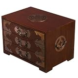 Handmade Decorative Brass & Wood Jewelry Box - Chinese Symbol of Joy Design