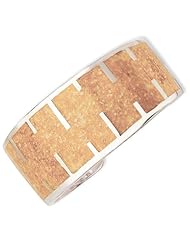 Versil Sterling Silver Tan Resin and Sand Cuff Bracelet