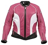 Joe Rocket Trixie Ladies Leather Motorcycle Jacket Fuchsia/White/Black S