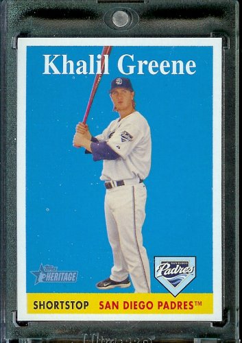 2007 Topps Heritage Baseball Card # 197 Khalil Greene San Diego Padres - Mint Condition - In Protective Display Case