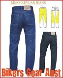 Australian Bikers Gear Blue Kevlar Classic Jeans Motorcycle CE Armoured (34L) - 34L