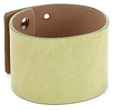 Streets Ahead 1 1/2 Luxurious Chartreuse Italian Leather Solid Cuff Bracelet