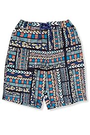 Drawstring Aztec Print Swim Shorts