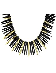 Kenneth Jay Lane Black and Satin Gold Sticks Necklace