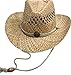 TAUT Unisex Woven Straw Ranch Cowboy Hat with Shapeable Brim Western_Natural2