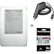 Clear Semi-transparent Amazon Kindle 2 E-Book Reader Silicone Rubber Skin Case + Kindle2 Car Charger + Kindle2 Anti Scratch LCD Screen Protector
