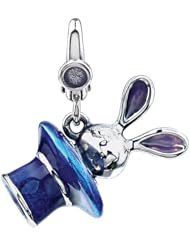 Sterling Silver Enamel Bunny in Magician Hat Charm Dangle