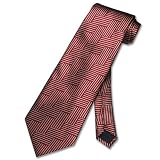 Red/White Neck Tie with Braided Stripes NeckTie