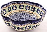 Polish Pottery Large Scallop Bowl 10" diameter x 4" deep