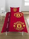 Manchester United FC Football Duvet Cover and Pillowcase 'Stripe' Design Bedding