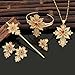 Newest Ethiopian Cross Necklace Pendant Bangle Earring Ring Hairpin Set 24k Gold Plated Habesha Jewelry Sets (Red)