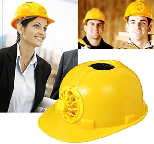 Sinuote Yellow Hardhats Solar Powered Safety Helmet Hard Ventilate Hat Cap with Cooling Cool Fan by Sinuote