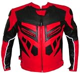 NEW MOTORCYCLE SPEED RACING ARMOR LEATHER JACKET Red 40