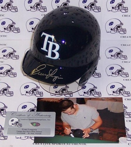 Evan Longoria Autographed/Hand Signed Tampa Bay Rays Mini Helmet