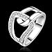 NYKKOLA Jewelry Crystal Paved Unique Design Silver Ring