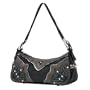 Lou-Ella Petticoats & Pistols Collection Designer Small Zip Top Shoulder Bag in Black