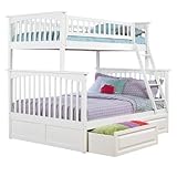 Columbia Twin Over Full Bunk Bed with Under-Bed Drawers - White