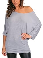 Bleu Marine Camiseta Manga Larga Mathilde (Gris Claro)