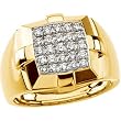 14K Yellow Gold Diamond Gent's Ring - 0.75 Ct.