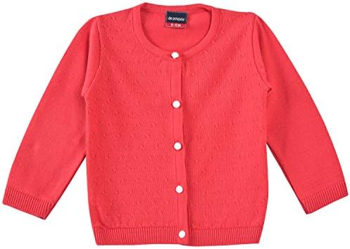 De Poupee Baby Girls' Knit Cardigan Sweater (3-6 Months, Watermelon)