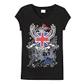 Girls' Xhilaration&reg; Knit Flag Tee - Ebony
