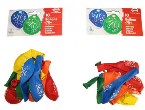 Everts 48965 - 2 x 10 Geburtstagsballons ""70"" im Beutel