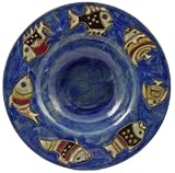12 MARA Stoneware PASTA Plate SERVING Collectible BOWL Fish BLUE Design