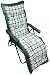 GARDEN PATIO RELAXER LOUNGER CHAIR CUSHION GREEN CHECK