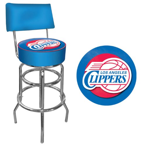 NBA1100-LAC - Los Angeles Clippers NBA Padded Swivel Bar Stool with Back