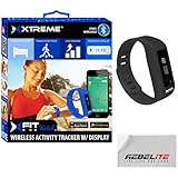 XFIT Wireless Bluetooth Activity/Fitness Tracker Watch with 5 on screen Display modes for iPhone 6, 6 Plus, 5S, 5C, 5, 4S, Samsung Galaxy S5, S4, S3; iPad Mini 3,2, 1, Air 2, Air 1, iPad 3, iPad 4, iPod Touch Gen 5; Samsung Galaxy Note 2, Galaxy Tab 4 10.1" (w/ Android 4.4.2)