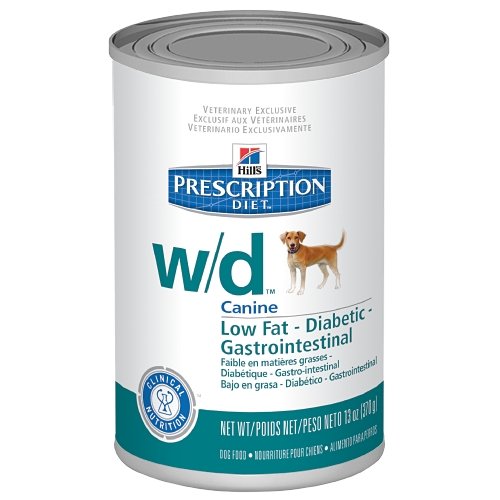 Hills W/D Low Fat Diabetic GI Health Dog Food 12 13-oz cans