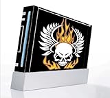 Flame Skull Decorative Protector Skin Decal Sticker for Nintendo Wii Consol ....