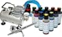 CAKE DECORATING AIRBRUSH KIT with 12 Food Colors and Air Compressor