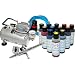 CAKE DECORATING AIRBRUSH KIT with 12 Food Colors and Air Compressor