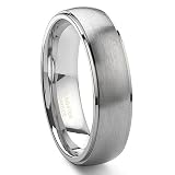 Tungsten Carbide Satin Finish Wedding Band Ring Size 5-12.5