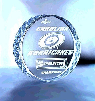 Waterford Crystal Ireland 2006 Carolina Hurricanes Stanley Cup Hockey Puck Paperweight Figurine SIGNED & NUMBERED NEW IN THE WATERFORD BOX