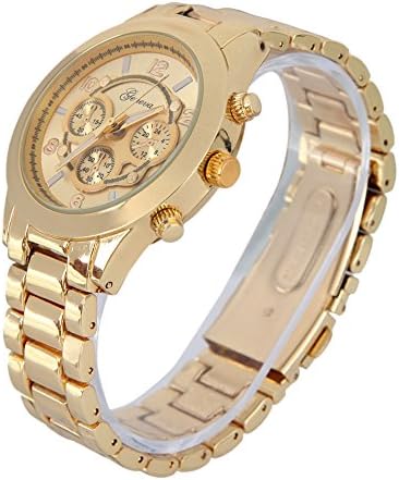 Geneva Platinum Women's Decorative Chronograph-style Link Watch-GOLD