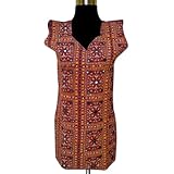 Handmade Jaipuri Printed Cotton Top With Paper Miror From India (Free Shipping) LLtop0080r Handmade Jaipuri Printed Cotton Top With Paper Miror From India (Free Shipping) LLtop0080r